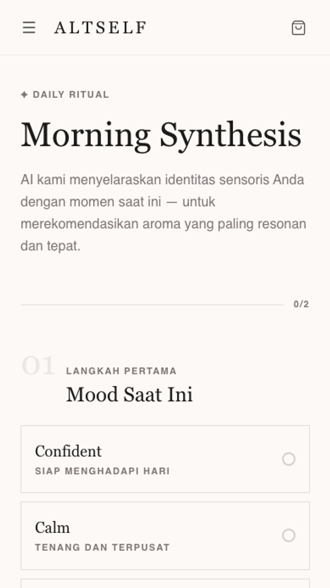 ALTSELF, mobile view 2