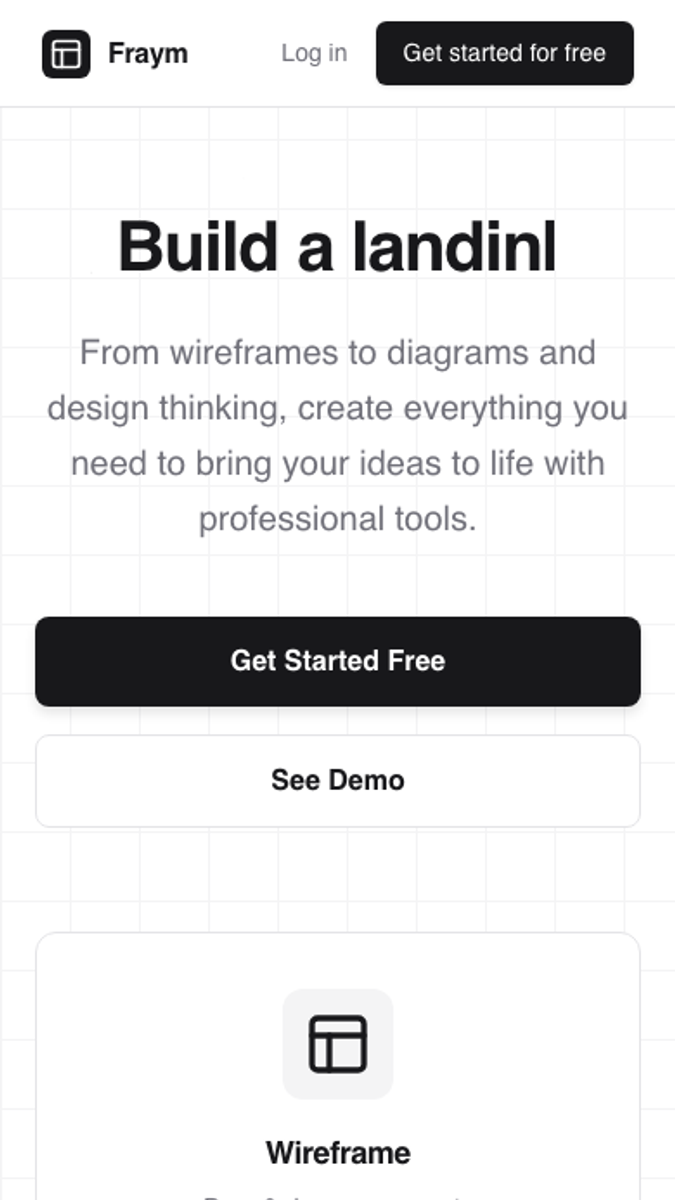 Fraym, mobile view 1