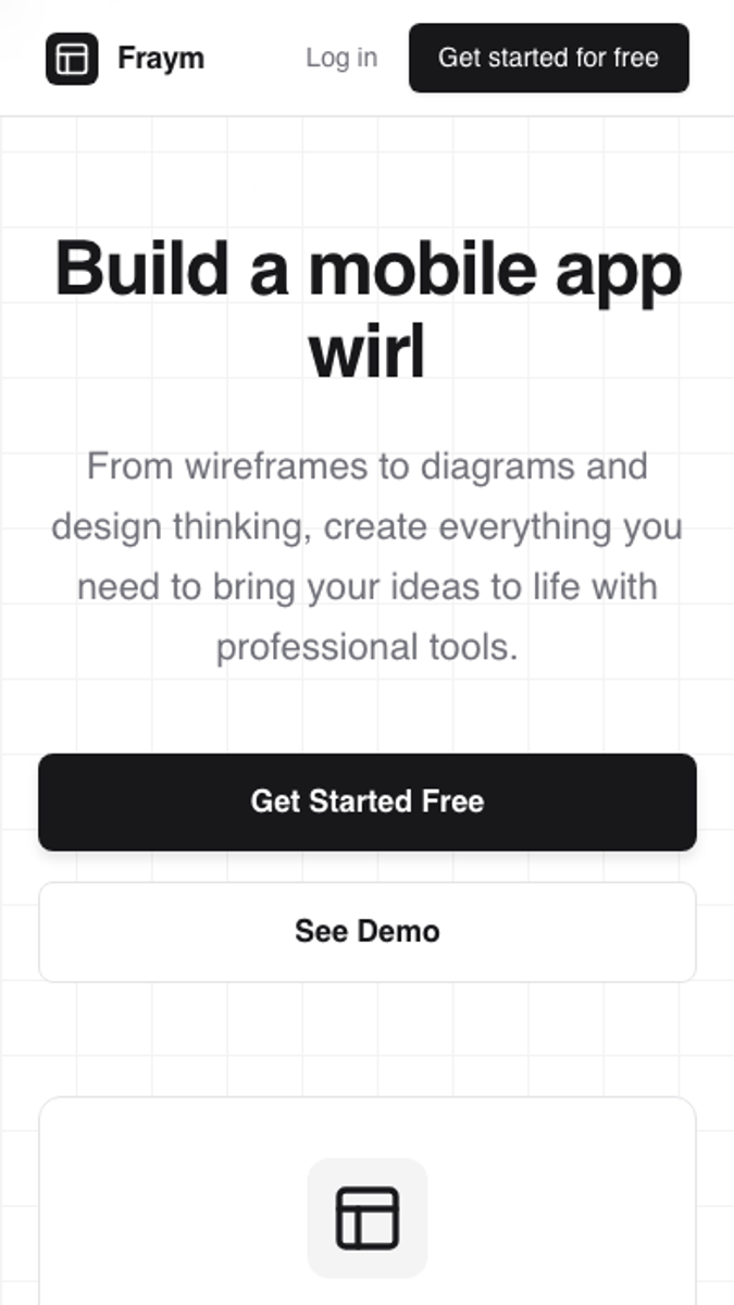 Fraym, mobile view 2