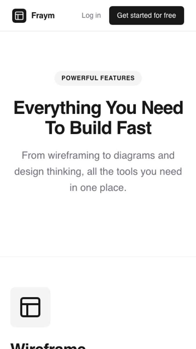 Fraym, mobile view 3