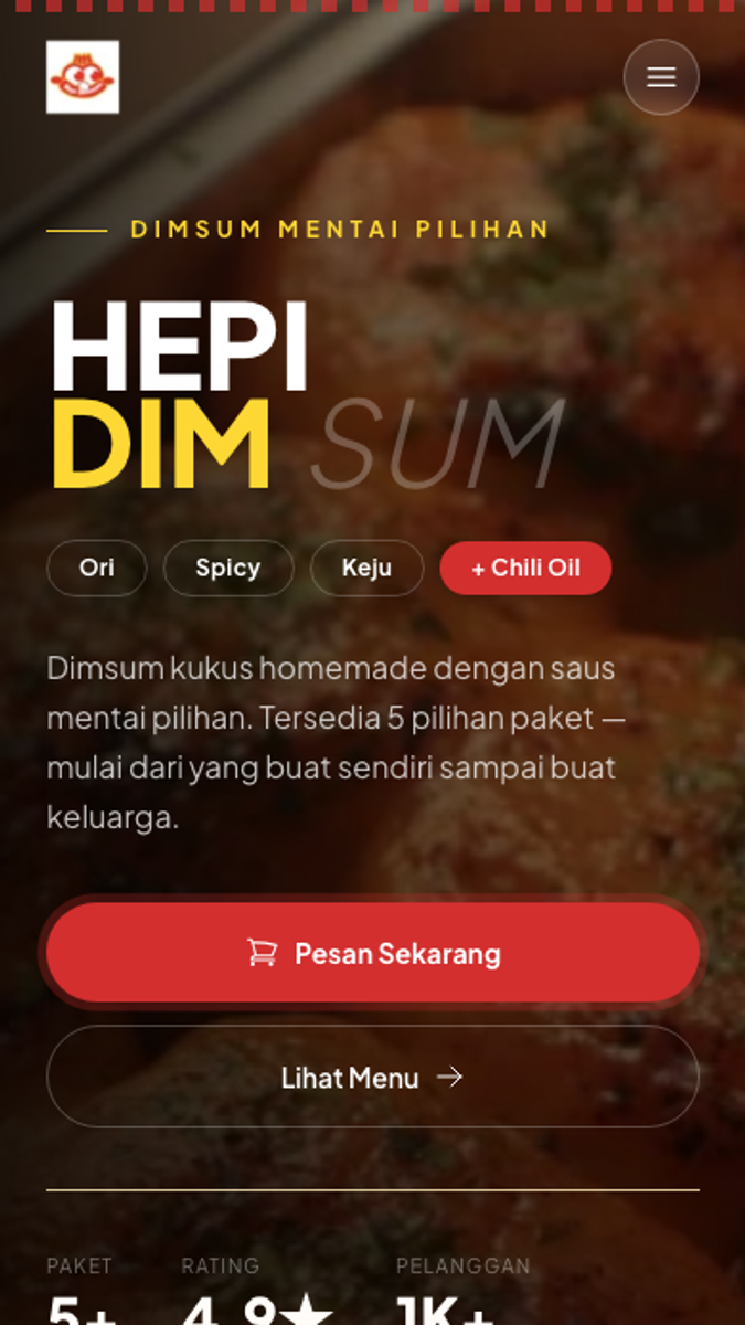 Hepi Dimsum, mobile view 1