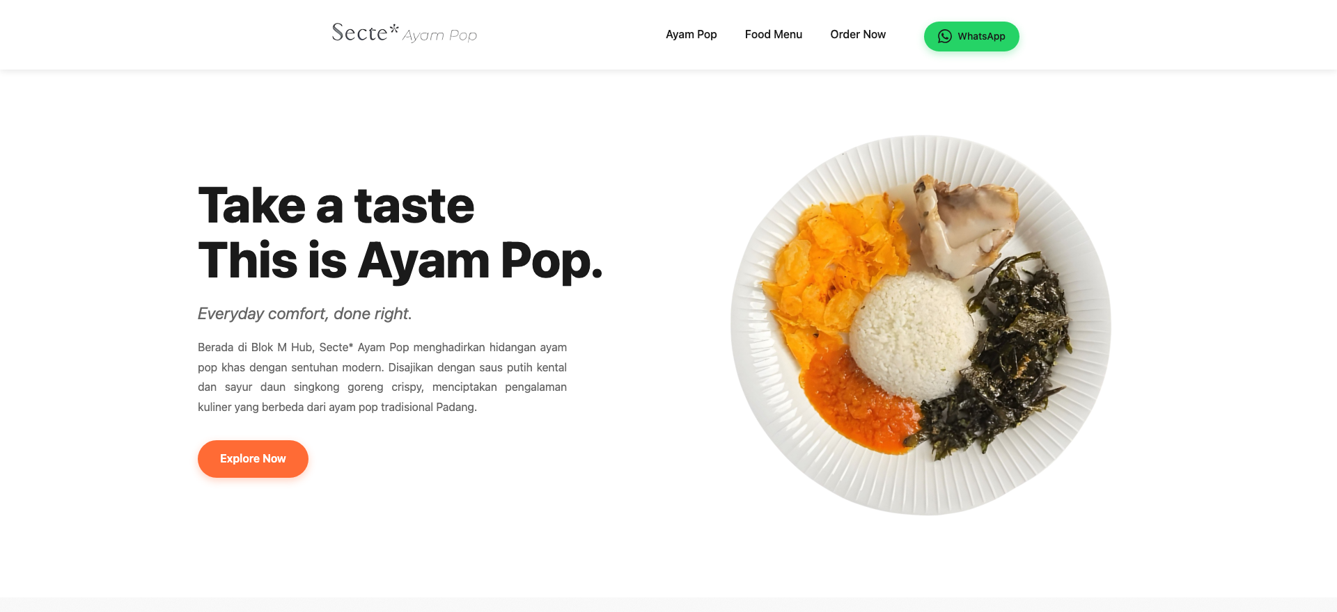 Secte Ayam Pop, desktop view 1