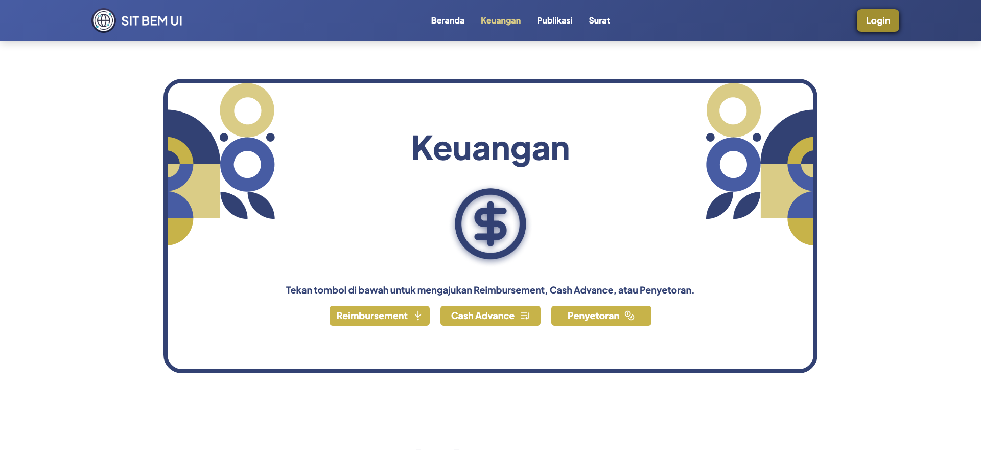 SIT BEM UI, desktop view 2