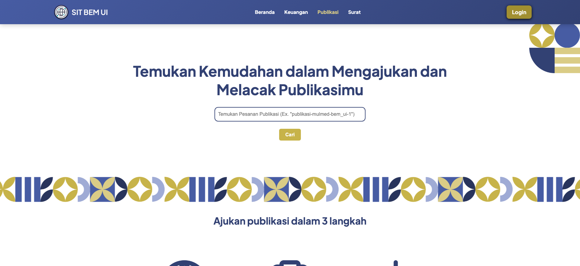 SIT BEM UI, desktop view 3