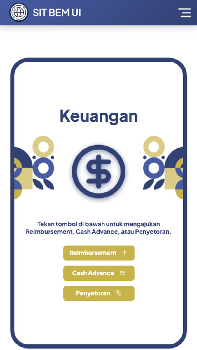 SIT BEM UI, mobile view 2