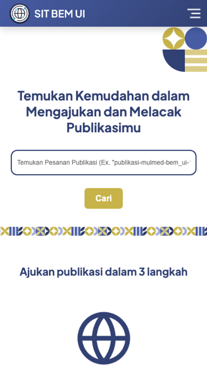 SIT BEM UI, mobile view 3