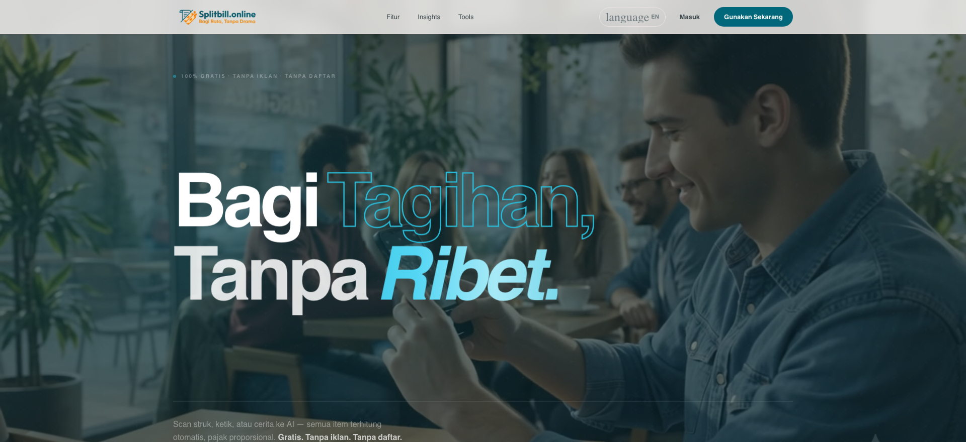 splitbill.online, desktop view 1