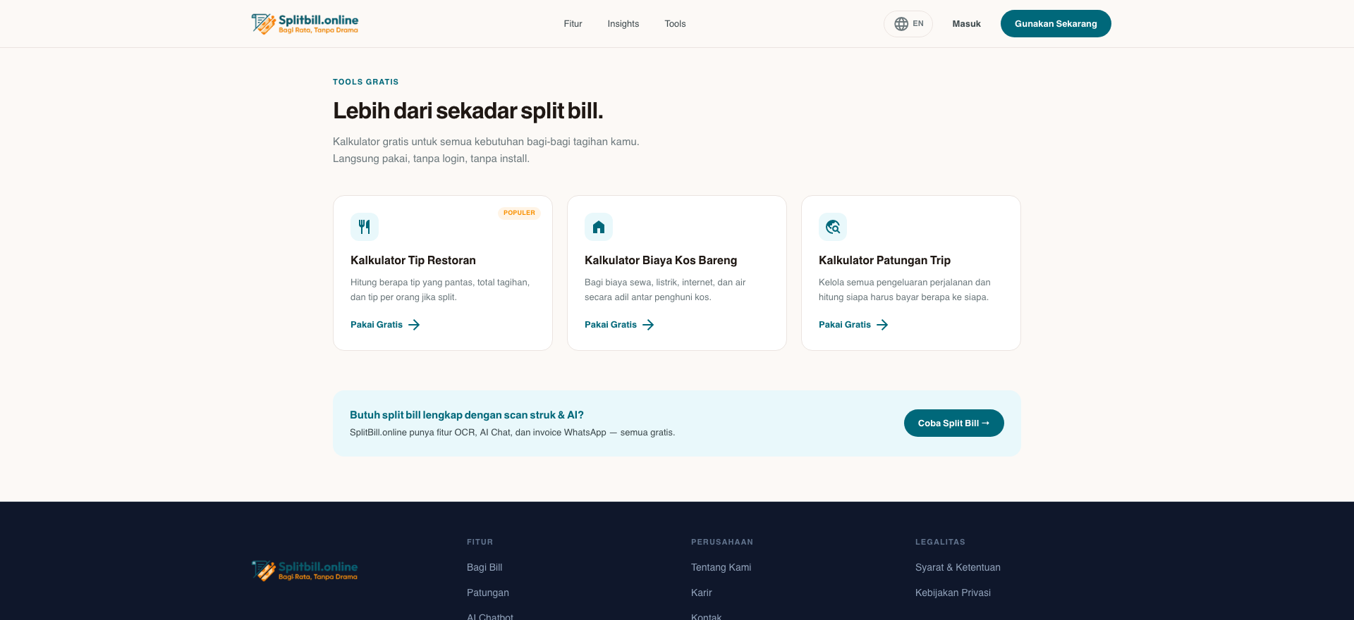 splitbill.online, desktop view 3