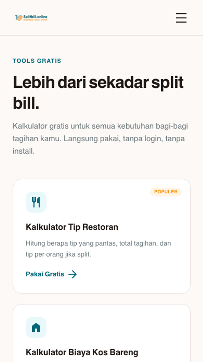 splitbill.online, mobile view 3