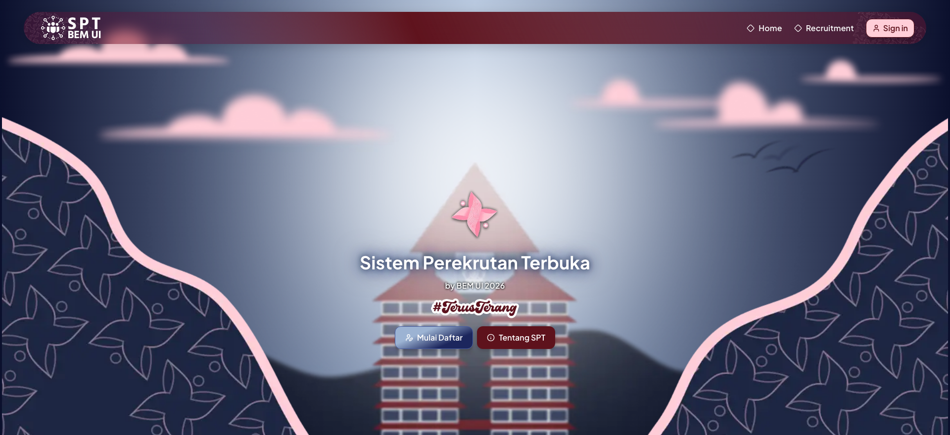 SPT BEM UI, desktop view 1