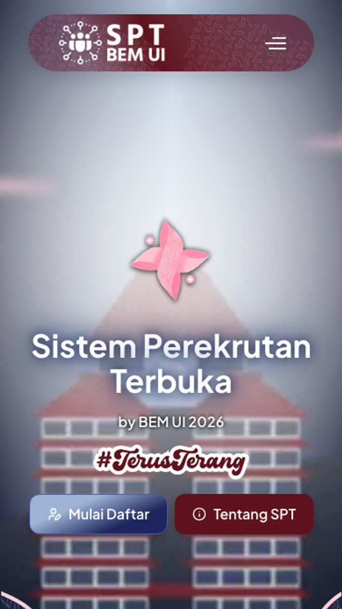 SPT BEM UI, mobile view 1