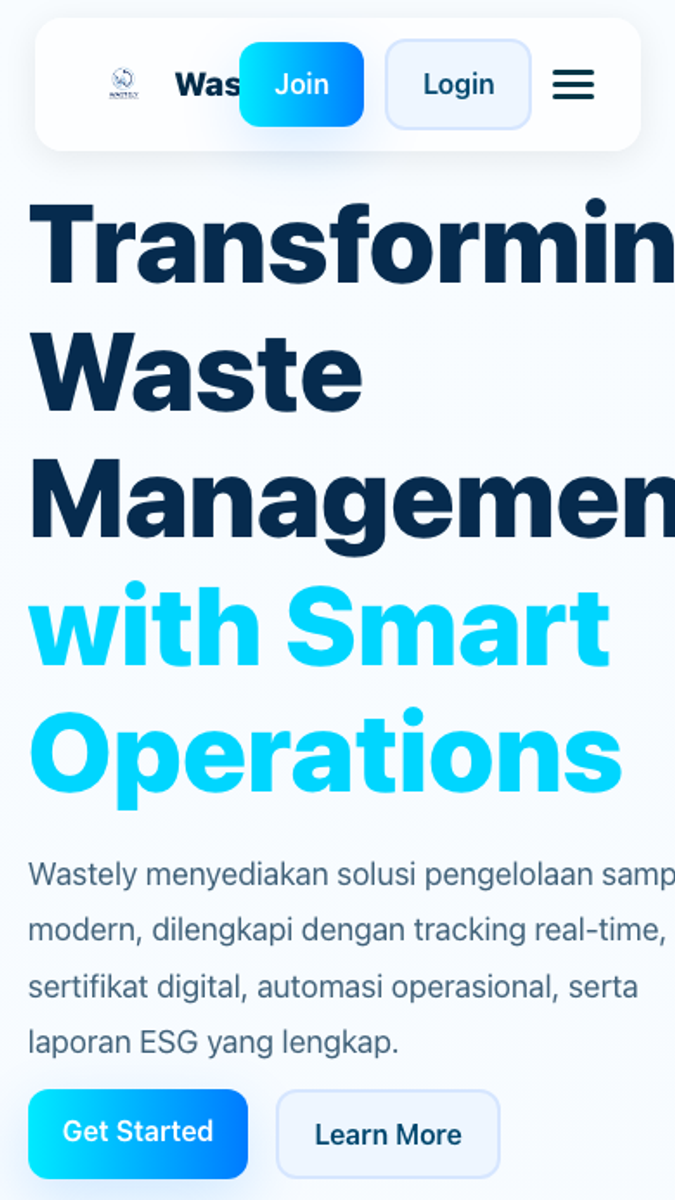 Wastely, mobile view 1